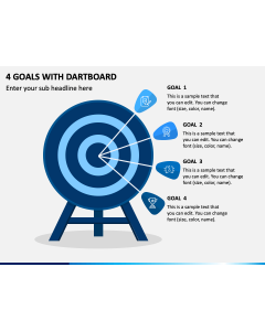 4 Goals With Dartboard PPT Slide 1