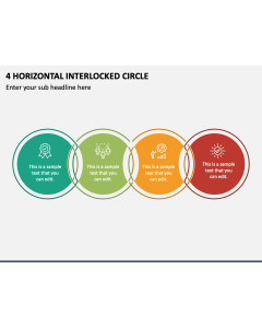 4 Horizontal Interlocked Circle PPT Slide 2