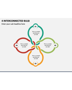 4 Interconnected Bulb PPT Slide 2