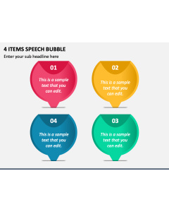 4 Items Speech Bubble PPT Slide 1