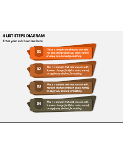 4 List Steps Diagram PPT Slide 1