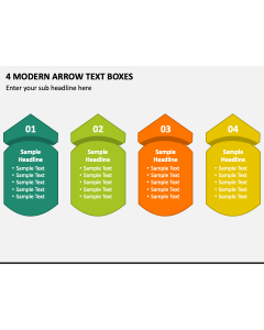 4 Modern Arrow Text Boxes PPT Slide 1