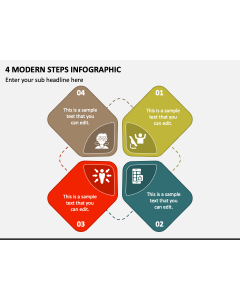 4 Modern Steps Infographic PPT Slide 1