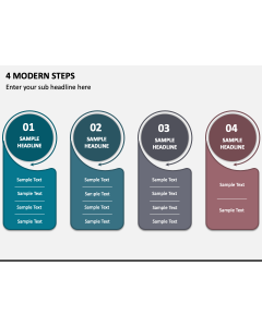 4 Modern Steps PPT Slide 1