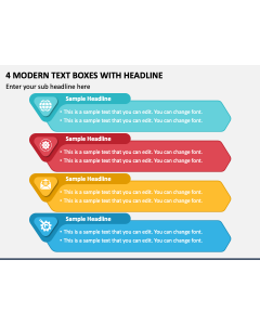 4 Modern Text Boxes with Headline PPT Slide 1