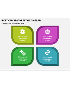 4 Option Creative Petals Diagram PPT Slide 1