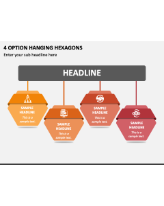 4 Option Hanging Hexagons PPT Slide 1