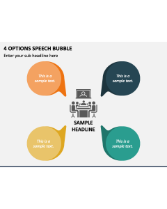4 Options Speech Bubble PPT Slide 1