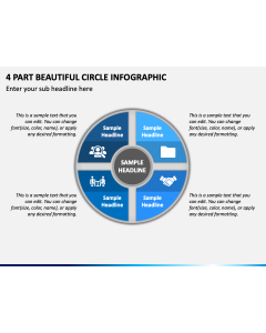 4 Part Beautiful Circle Infographic PPT Slide 1