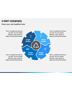 4 Part Cogwheel PPT Slide 1