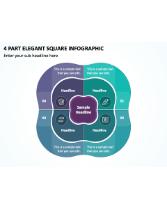 4 Part Elegant Square Infographic PPT Thumbnail