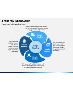 4 Part Fan Infographic PPT Slide 1