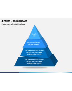 4 Parts - 3D Diagram PPT Slide 1