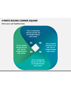 4 Parts Round Corner Square PPT Slide 1
