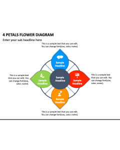 4 Petals Flowers Diagram PPT Slide 1