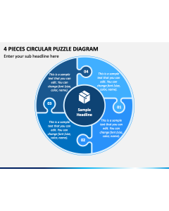 4 Pieces Circular Puzzle Diagram PPT Slide 1