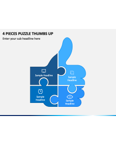 4 Pieces Puzzle Thumbs Up PPT Slide 1