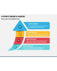 4 Points Growth Arrow PPT Slide 2
