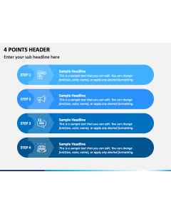 4 Points Header PPT Slide 1