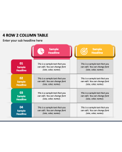 4 Row 2 Column Table PPT Slide 1