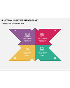 4 Section Creative Infographic PPT Slide 1