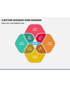 4 Section Hexagon Venn Diagram PPT Slide 2