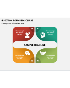 4 Section Rounded Square PPT Slide 1