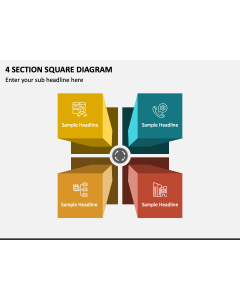 4 Section Square Diagram PPT Slide 1