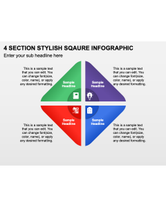 4 Section Stylish Sqaure Infographic PPT Thumbnail