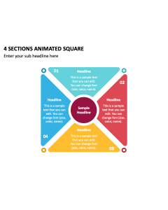 4 Sections Animated Square PPT Thumbnail
