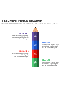 4 Segment Pencil Diagram PPT Thumbnail