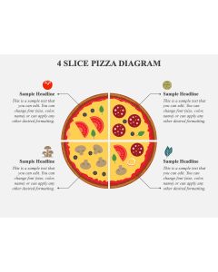 4 Slice Pizza Diagram PPT Slide 1