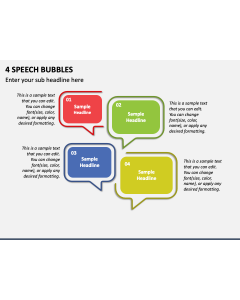 4 Speech Bubbles PPT Slide 1
