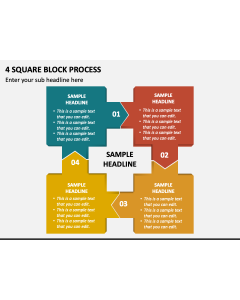 4 Square Block Process PPT Slide 1