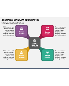 4 Squares Diagram Infographic PPT Slide 1