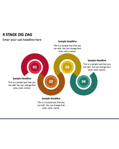 4 Stage Zig Zag PPT Slide 1