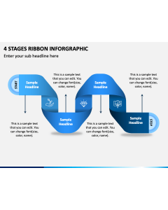 4 Stages Ribbon Inforgraphic PPT Slide 1