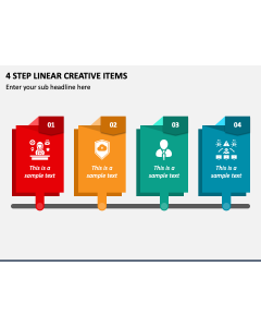 4 Step Linear Creative Items PPT Slide 1