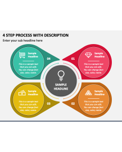 4 Step Process with Description PPT Slide 1