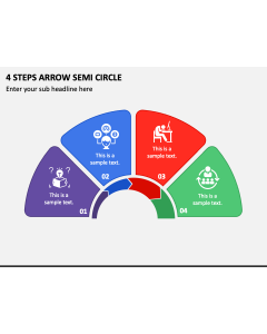 4 Steps Arrow Semi Circle PPT Slide 1