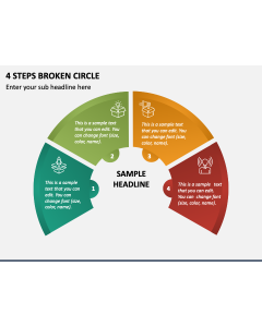 4 Steps Broken Circle PPT Slide 1
