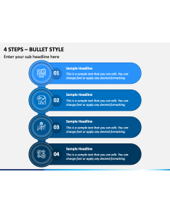 4 Steps - Bullet Style PPT Slide 1
