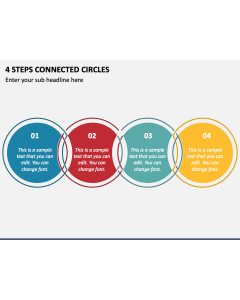 4 Steps Connected Circles PPT Slide 1