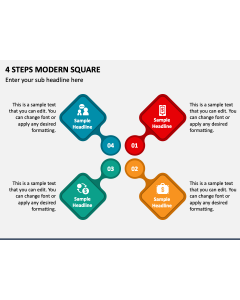 4 Steps Modern Square PPT Slide 1