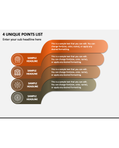 4 Unique Points List PPT Slide 1