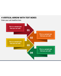4 Vertical Arrow with Text Boxes PPT Slide 1