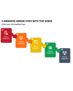 5 Animated Arrow Steps with Text Boxes PPT Thumbnail