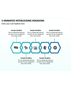 5 Animated Interlocking Hexagons PPT Thumbnail