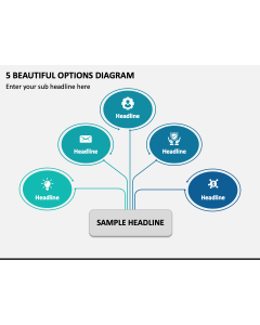 5 Beautiful Options Diagram PPT Slide 1