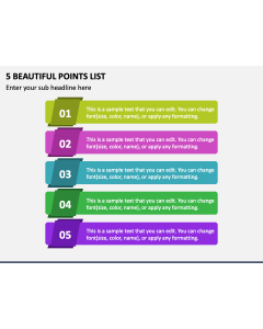 5 Beautiful Points List PPT Slide 1